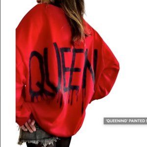 WREN + GLORY 'QUEENING' PAINTED SWEATSHIRT